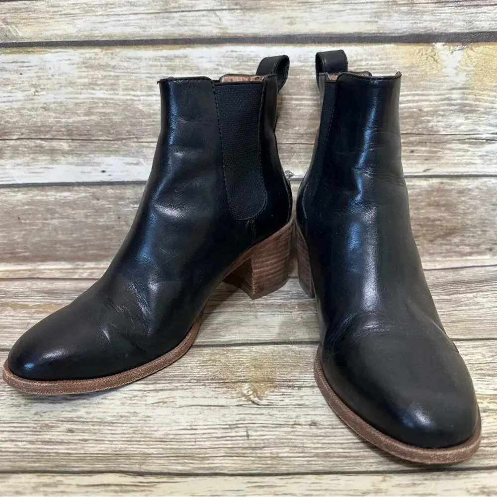 Madewell 7 regan bootie black heeled